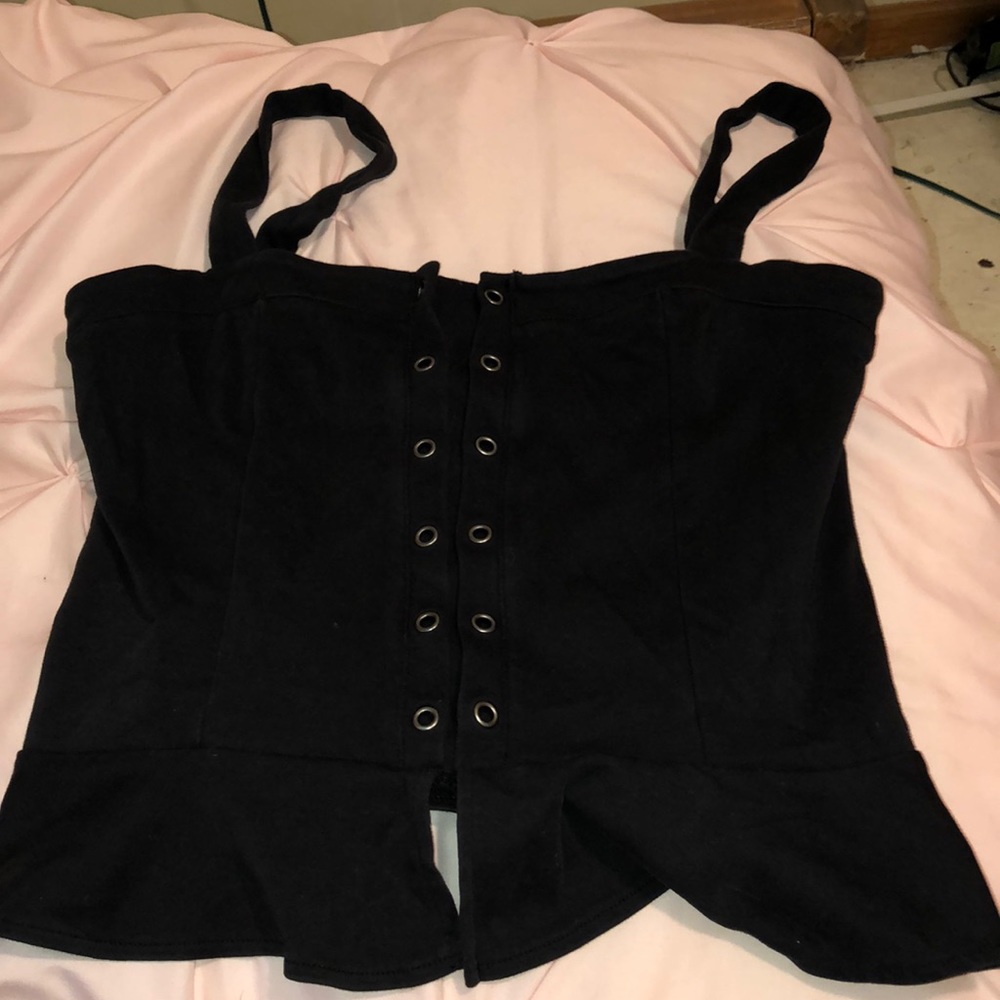 Aeropostale Black peplum corset top